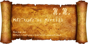 Mátyási Mirtill névjegykártya